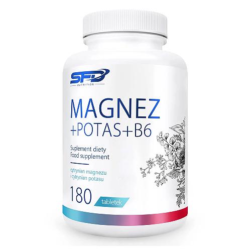 Miniaturka artykułu - SFD Magnez + Potas + B6, 180 tabl.