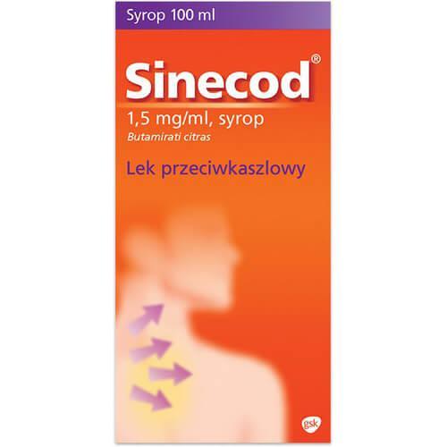 Miniaturka artykułu - SINECOD 1,5mg/ml Syrop, 100ml USZKODZONE TEKTUROWE OPAKOWANIE