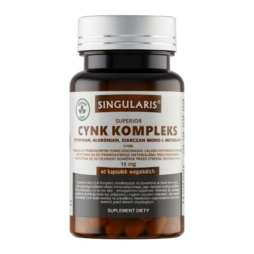 Miniaturka artykułu - SINGULARIAS Cynk Kompleks 15mg, 60 kapsułek
