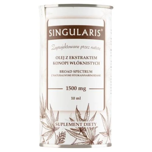 Miniaturka artykułu - Singularis Broad Spectrum Olej z ekstraktem konopi wł&oacute;knistych z naturalnymi fitokannabinoidami 1500mg, 10 ml