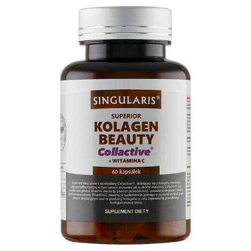 Miniaturka artykułu - Singularis Kolagen Beauty Collactive + Witamina C, 60 kaps. KR&Oacute;TKA DATA 31.10.2026