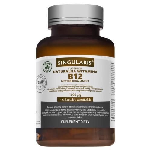 Miniaturka artykułu - SINGULARIS Naturalna Witamina B12 Metylokobalamina, 120 kapsułek