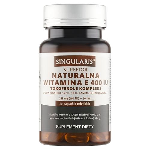 Miniaturka artykułu - SINGULARIS Naturalna witamina E 400IU Superior, 60 kapsułek