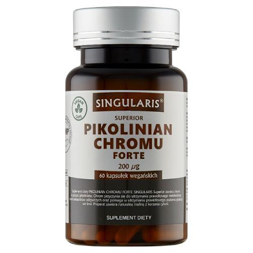 Miniaturka artykułu - Singularis Pikolinian Chromu Forte 200mcg, 60 kaps. KR&Oacute;TKA DATA 31.08.2026