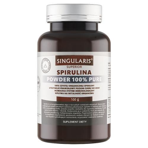 Miniaturka artykułu - SINGULARIS Spirulina Powder 100%, 100g KR&Oacute;TKA DATA 31.10.2026