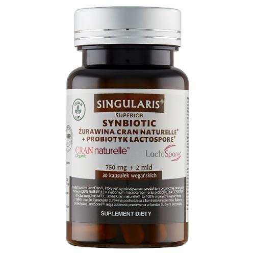 Miniaturka artykułu - Singularis Superior Synbiotic Żurawina Cran Naturelle + Probiotyk Lactospore, 30 kaps.