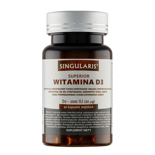 Miniaturka artykułu - SINGULARIS Witamina D3 Superior, 60 kapsułek KR&Oacute;TKA DATA 30.06.2026