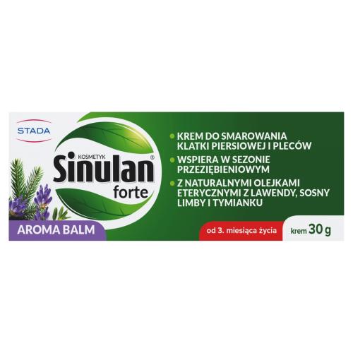 Miniaturka artykułu - Sinulan Forte Aroma Balm Krem do smarowania klatki piersiowej i plec&oacute;w, 30 g