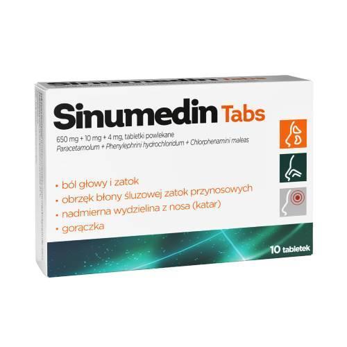 Miniaturka artykułu - Sinumedin Tabs&nbsp;650 mg + 10 mg + 4 mg, 10 tabletek powlekanych