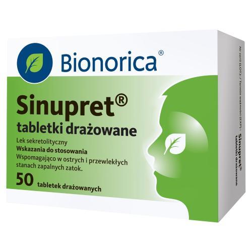 Miniaturka artykułu - SINUPRET - 50 drażetek -  wspomagająco w ostrych i przewlekłych stanach zapalnych zatok USZKODZONE OPAKOWANIE TEKTUROWE