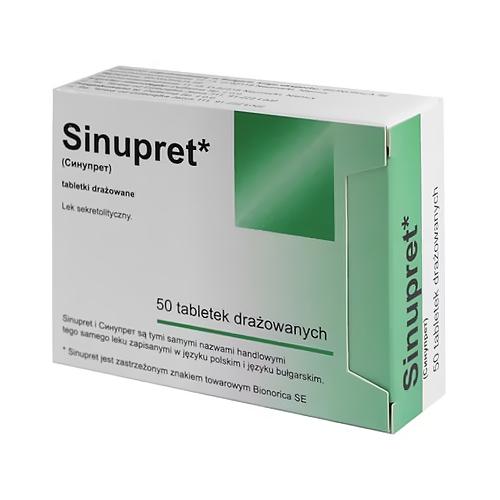 Miniaturka artykułu - Sinupret, 50 tabletek drażowanych - wspomagająco w stanach zapalnych zatok