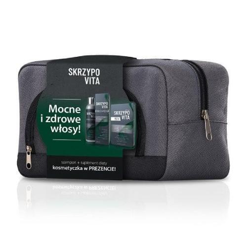 Miniaturka artykułu - Skrzypovita PRO MEN Zestaw: szampon, 200ml + suplement diety, 30 tabletek + kosmetyczka