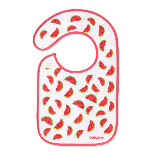 Miniaturka artykułu - BABYONO Śliniak frotte 23x37 cm Arbuz 6m+ 832