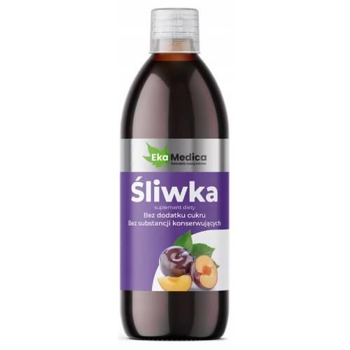 Miniaturka artykułu - Śliwka 100% Sok EkaMedica - 500 ml (30509)