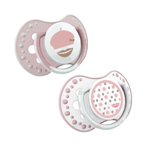 Miniaturka artykułu - LOVI Smoczek silikonowy dynamiczny 3-6m RETRO BABY 22/804, 2szt.