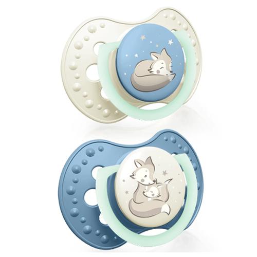 Miniaturka artykułu - Lovi Night&Day Boy Smoczek silikonowy dynamiczny 0-6 m, 2 szt.