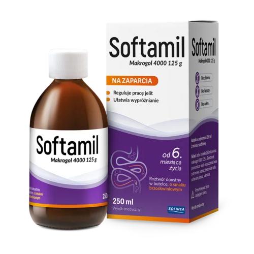 Miniaturka artykułu - Softamil Makrogol 4000 roztwór doustny o smaku brzoskwiniowym, 250 ml