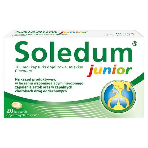 Miniaturka artykułu - Soledum Junior 100 mg, 20 kapsułek dojelitowych miękkich KR&Oacute;TKA DATA 30.06.2026