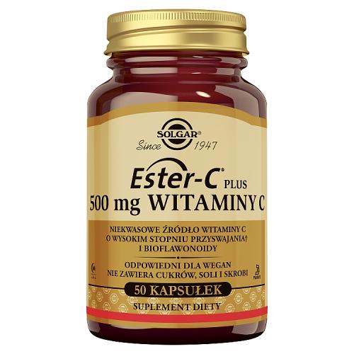 Miniaturka artykułu - SOLGAR Ester C-Plus Witamina C 500 mg, 50 kaps.