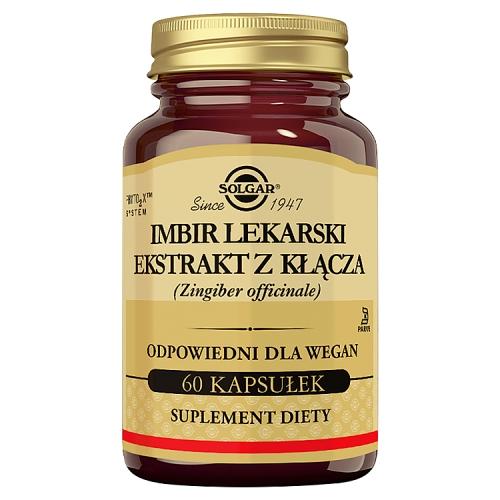 Zdjęcie produktu - SOLGAR Imbir lekarski ekstrakt z kłącza - 60 kapsułek roślinnych