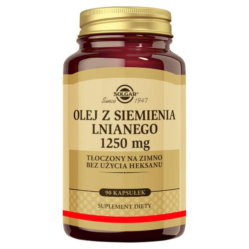 Miniaturka artykułu - SOLGAR Olej z siemienia lnianego 1250 mg - 90 kapsułek