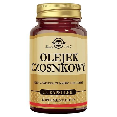 Miniaturka artykułu - SOLGAR Olejek czosnkowy 1mg - 100 kapsułek KR&Oacute;TKA DATA 31.10.2026