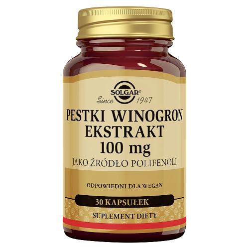 Zdjęcie produktu - SOLGAR Pestki z Winogron ekstrakt 100 mg - 30 kapsułek