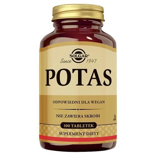 Miniaturka artykułu - SOLGAR Potas 99 mg, 100 tabl. KR&Oacute;TKA DATA 30.06.2026