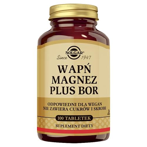 Miniaturka artykułu - Solgar Wapń Magnez + Bor, 100 tabl.