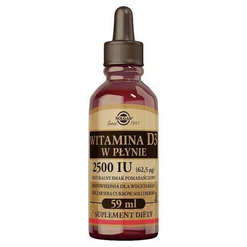 Miniaturka artykułu - SOLGAR Witamina D3 2500 IU, 59 ml