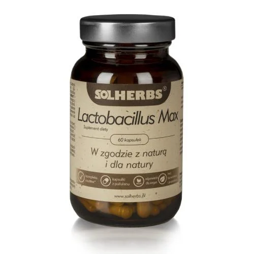 Miniaturka artykułu - SOLHERBS Lactobacillus Max, 60kaps. KR&Oacute;TKA DATA 30.11.2026