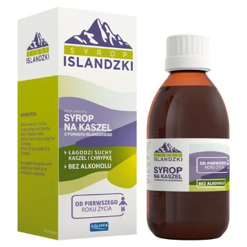 Miniaturka artykułu - Solinea Syrop Islandzki na kaszel, 200 ml USZKODZONY KARTON