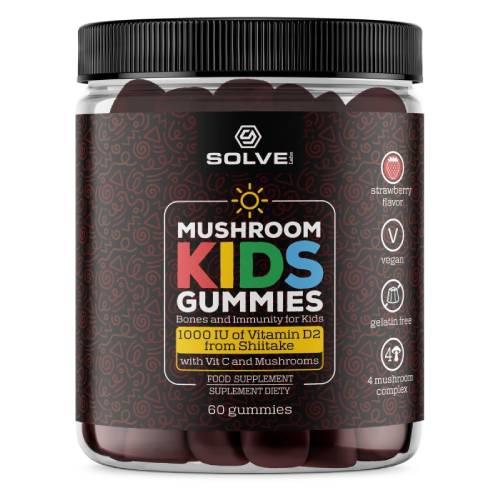 Miniaturka artykułu - Solve Labs Mushroom Kids Gummies Żelki dla dzieci, 60 szt.