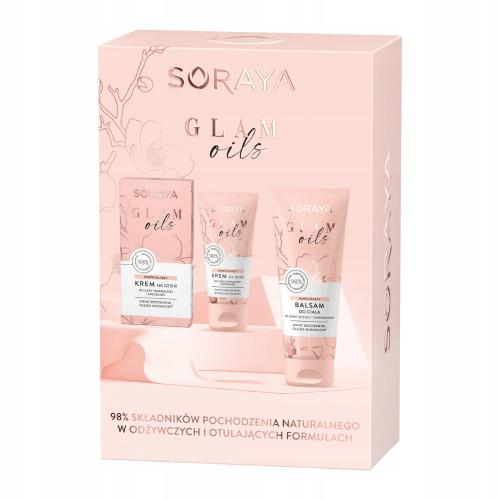 Miniaturka artykułu - SORAYA Zestaw Glam Oils Nawilżający krem na dzień, 50ml + Nawilżający balsam do ciała, 200ml