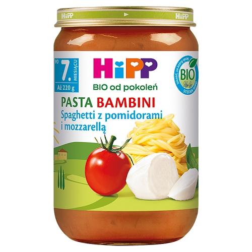 Miniaturka artykułu - HiPP BIO Pasta Bambini Spaghetti z pomidorami i mozzarellą po 7. miesiącu, 220 g
