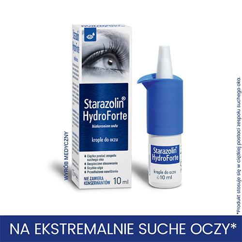 Miniaturka artykułu - Starazolin HydroForte krople do oczu, 10 ml USZKODZONE TEKTUROWE OPAKOWANIE 