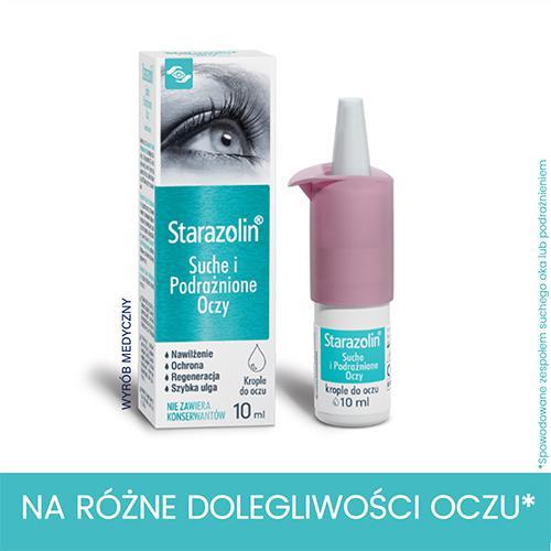 Miniaturka artykułu - Starazolin Suche i Podrażnione Oczy krople do oczu, 10ml USZKODZONE TEKTUROWE OPAKOWANIE