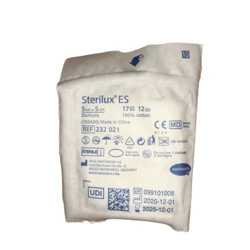 Miniaturka artykułu - STERILUX ES Kompresy gazowe jałowe 12-warstwowe 17-nitkowe 5cm x 5cm, 3szt.