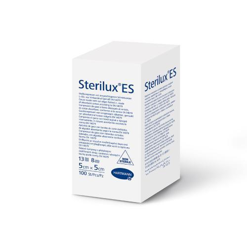 Miniaturka artykułu - STERILUX ES Kompresy gazowe niejałowe 13-nitkowe 8-warstwowe 5cm x 5cm, 100 szt. KR&Oacute;TKA DATA 01.10.2026