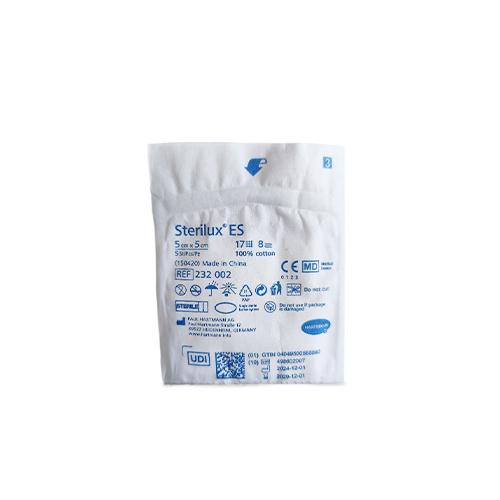 Miniaturka artykułu - Sterilux ES sterylne kompresy gazowe 5 x 5 cm 17-nitkowe 8-warstwowe, 5 szt.