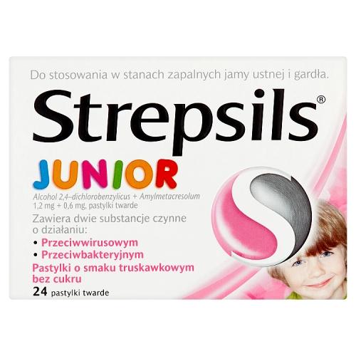Miniaturka artykułu - STREPSILS JUNIOR Truskawka - 24 pastylki