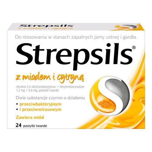 Miniaturka artykułu - Strepsils mi&oacute;d + cytryna - 24 pastylki