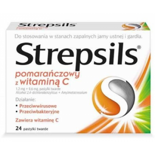 Miniaturka artykułu - STREPSILS z witaminą C - 24 pastylki USZKODZONE TEKTUROWE OPAKOWANIE