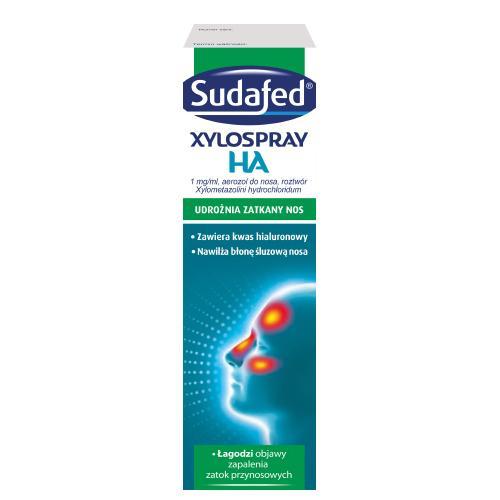 Miniaturka artykułu - Sudafed Xylospray HA Aerozol do nosa, 10 ml USZKODZONE TEKTUROWE OPAKOWA.