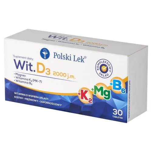 Miniaturka artykułu - Sundovit D3+Mg+K2+B6, 30 tabl.
