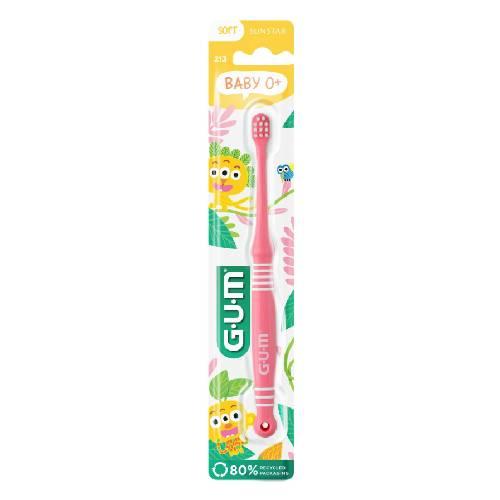 Miniaturka artykułu - Sunstar Gum Baby 0+ miękka szczoteczka do zęb&oacute;w dla dzieci r&oacute;żowa, 1 szt.
