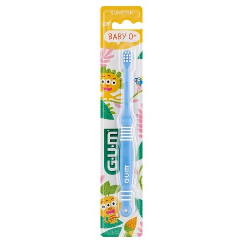 Miniaturka artykułu - Sunstar Gum Baby 0+ miękka szczoteczka do zęb&oacute;w dla dzieci niebieska, 1 szt.