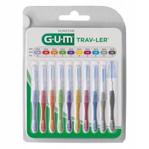 Miniaturka artykułu - Sunstar Gum Trav-Ler Mix Szczoteczki do przestrzeni międzyzębowych, 10 szt.