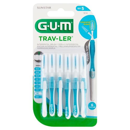 Miniaturka artykułu - Sunstar GUM Trav-Ler Szczoteczka międzyzębowa 1.6mm - 6 sztuk 