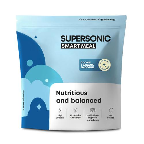 Miniaturka artykułu - SUPERSONIC Smart Meal Pełnowartościowy posiłek Ciasteczkowo-bananowe smoothie, 1300g